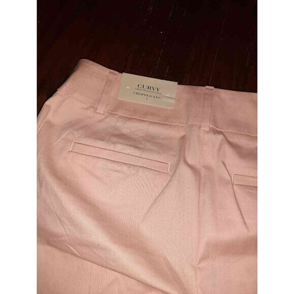 New Size 2 Ann Taylor Factory Peach Curvy Cropped Leg Pants NWT Cotton Casual - Picture 1 of 4
